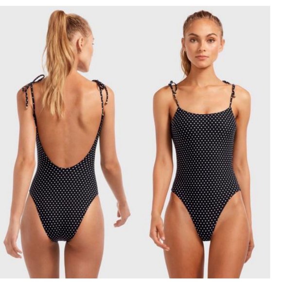 Vitamin A Other - VITAMIN A BLACK RUMBA DOTS VALENTINA ONE PIECE BODYSUIT Black & White NWT Size S